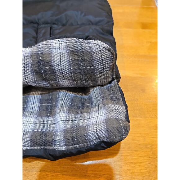 J Crew Down Vest Mens XL Black Flannel Lined Puffer Feather Quilted Zip Snap - Picture 12 of 14